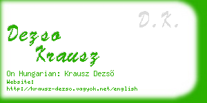 dezso krausz business card