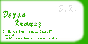 dezso krausz business card